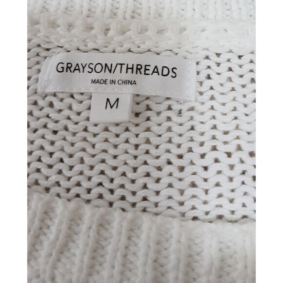 Grayson Threads USA Sweater Women’s M White Red Blue Knit 4th of July Patriotic - Picture 9 of 10